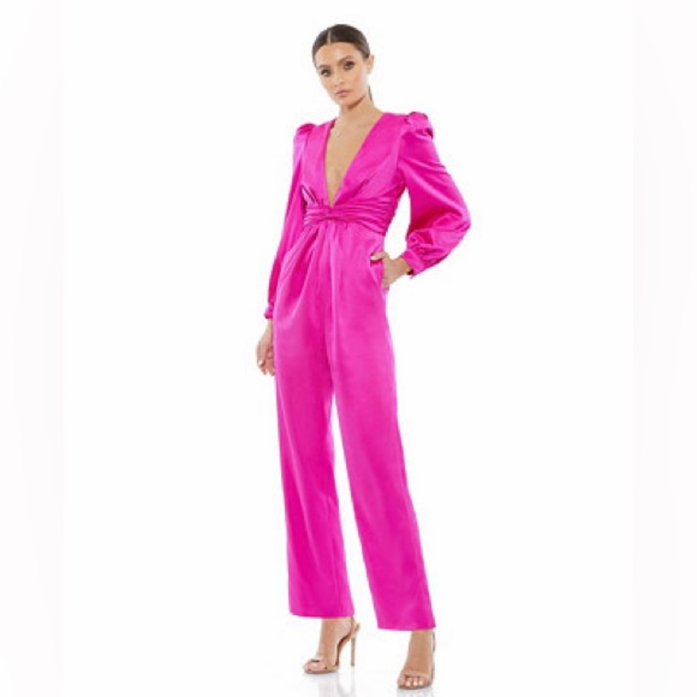 Puff Sleeve Jumpsuit Ieena for Mac Duggal Sz 2 - Picture 5 of 10